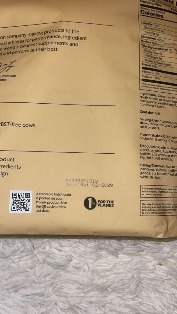 Promix Grass Fed Whey Protein Madagascar Vanilla 2.5lb Clean Protein