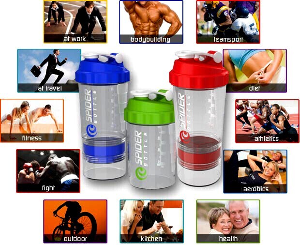 Spider bottle, Spider shaker cup 3 in 1 (3 Layers), Mini S. Cup, Select the Item