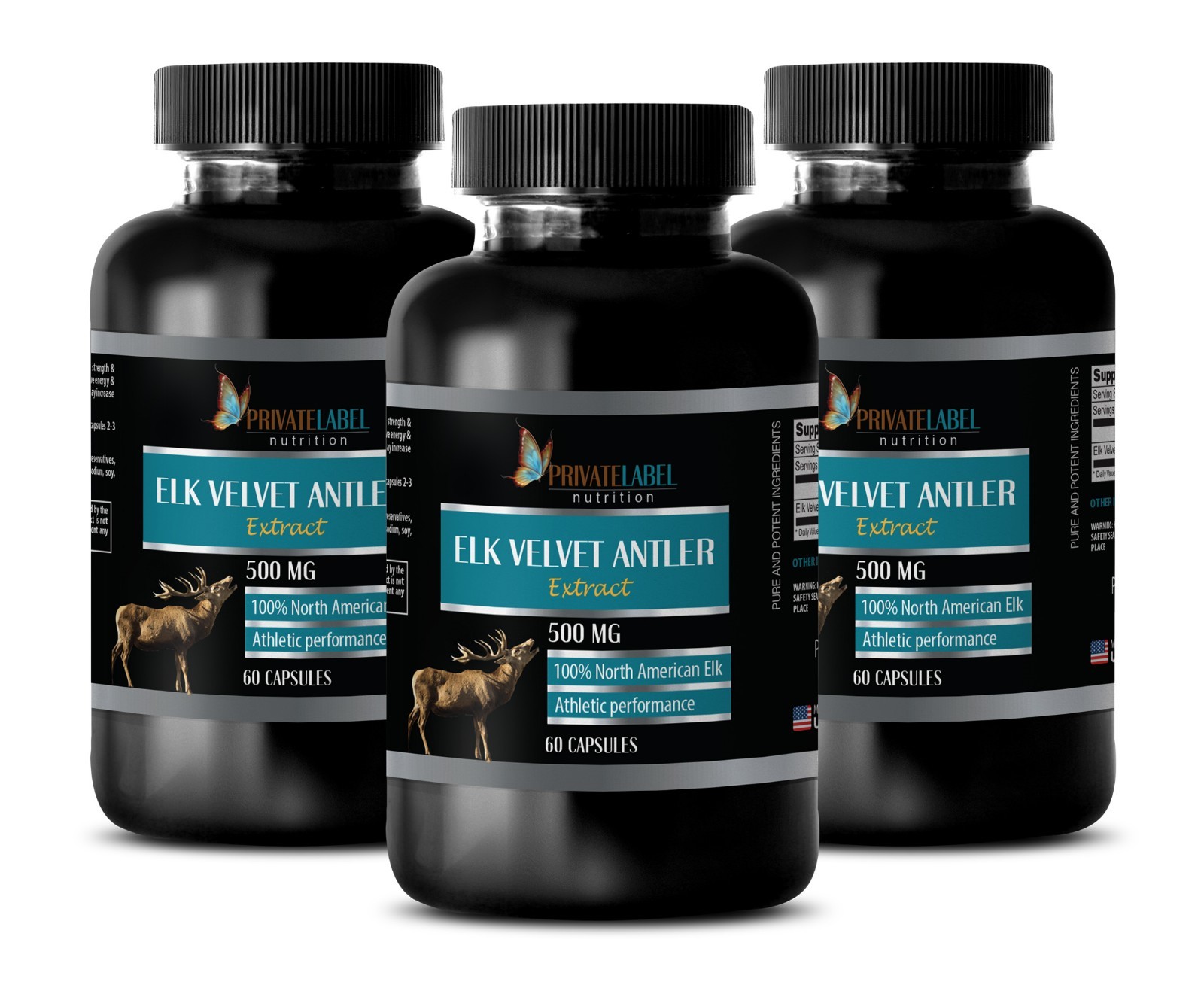 Deer Antler Velvet Extract Powder – Elk Velvet Antler 500mg (180 Capsules, 3B)