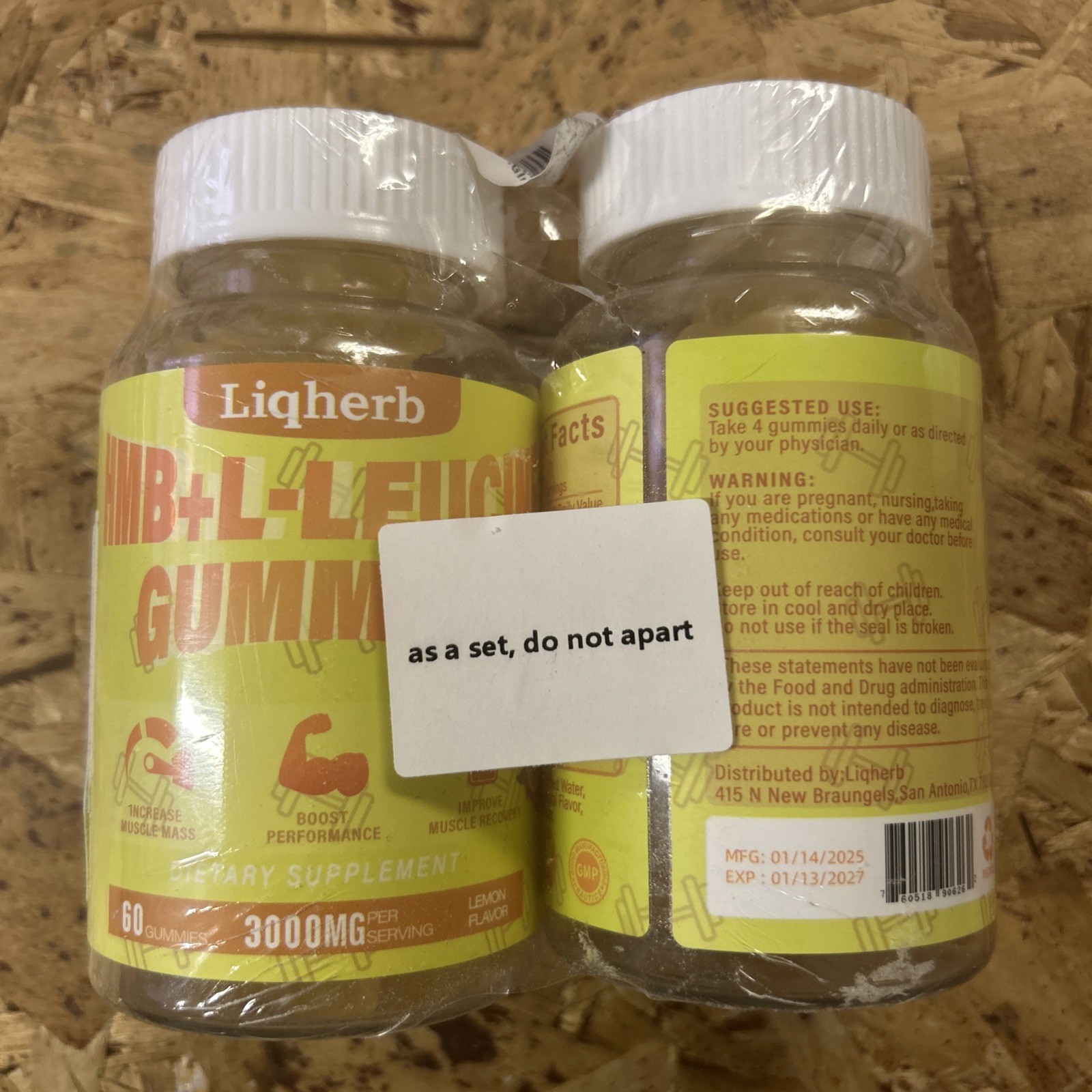 2 Pack HMB and L-Leucine Gummies, 3000mg HMB and Leucine Amino Acid for Muscle