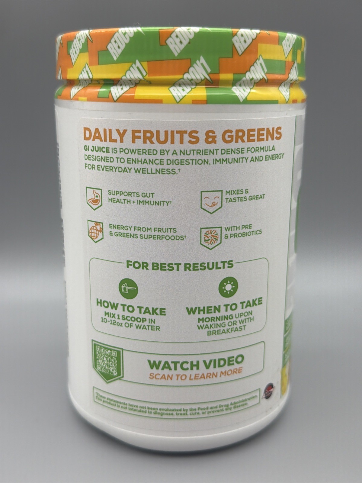 GI Juice, Supergreens Blend, Pineapple Banana, 15.13 oz