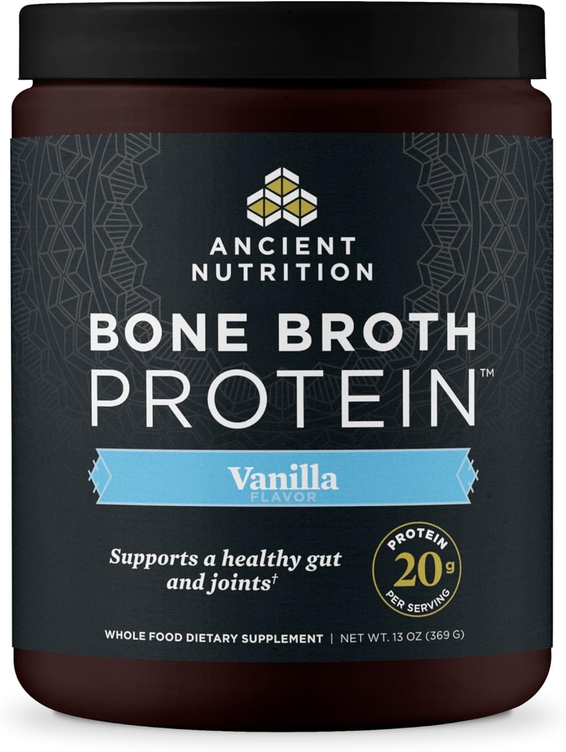 Ancient Nutrition Bone Broth Protein Powder 20g Collagen Peptides Vanilla 15
