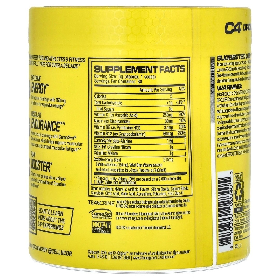 C4® Original, Pre-Workout, Icy Blue Razz, 6.3 oz (180 g)