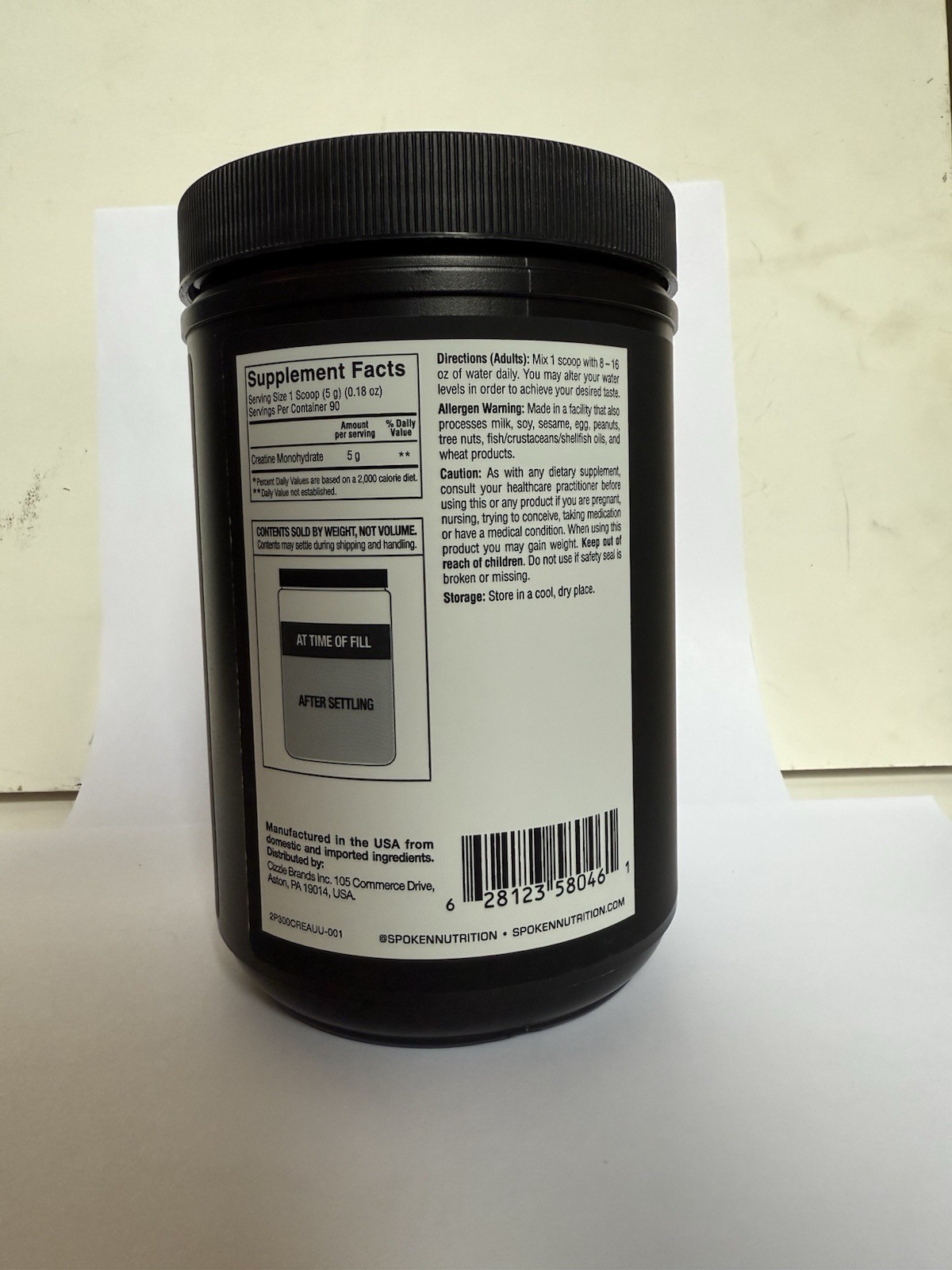 Spoken Creatine Monohydrate 454g (16 oz) – 90 Servings, Unflavoured Powder