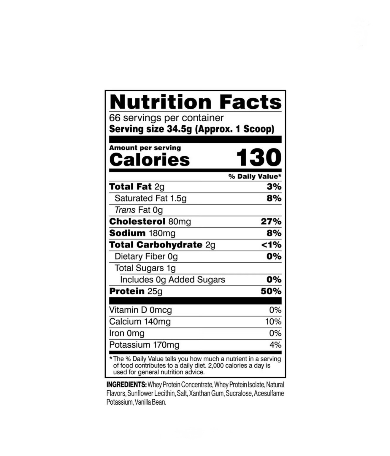 C4 Whey Protein Vanilla Bean Muscle Recovery Supplement 66 Servings