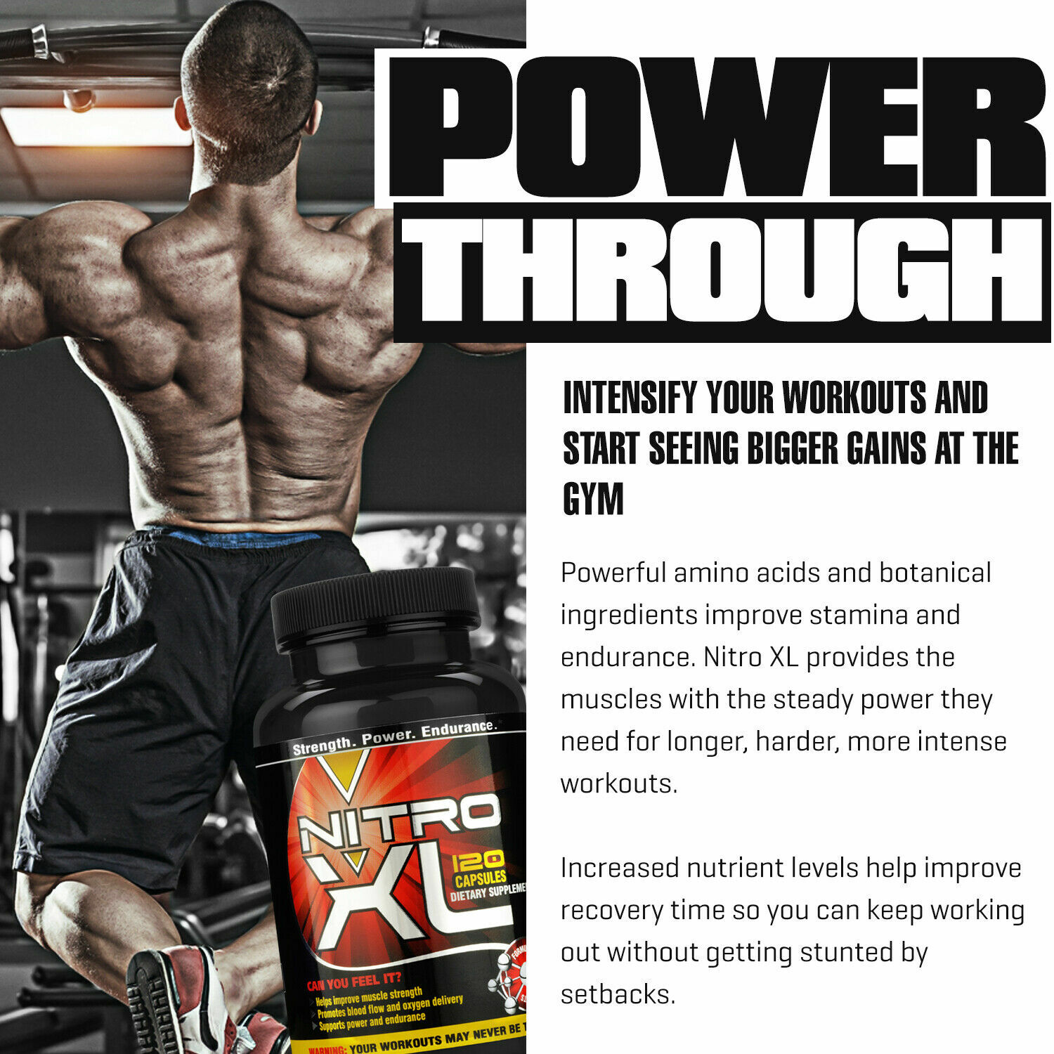 NITRO XL (2 PK) – Nitric Oxide Bodybuilding Supplement with L-Arginine