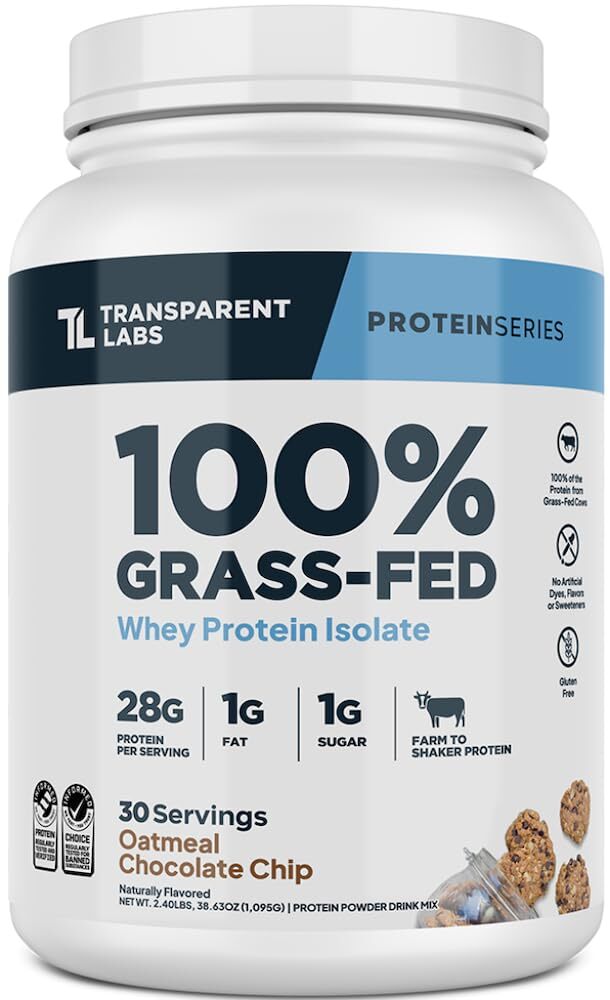 Transparent Labs 100 Grass Fed Whey Protein Isolate 30 Servings Natural Flavor