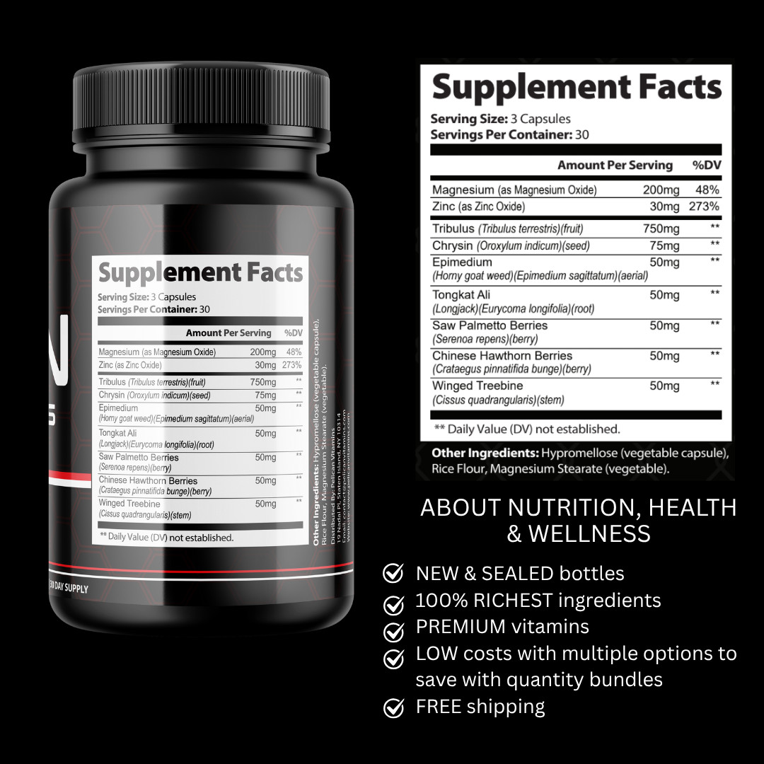 Iron Vigor Pills- Bodybuilding & Men’s Health Support- 12 Bottles- 1080 Capsules
