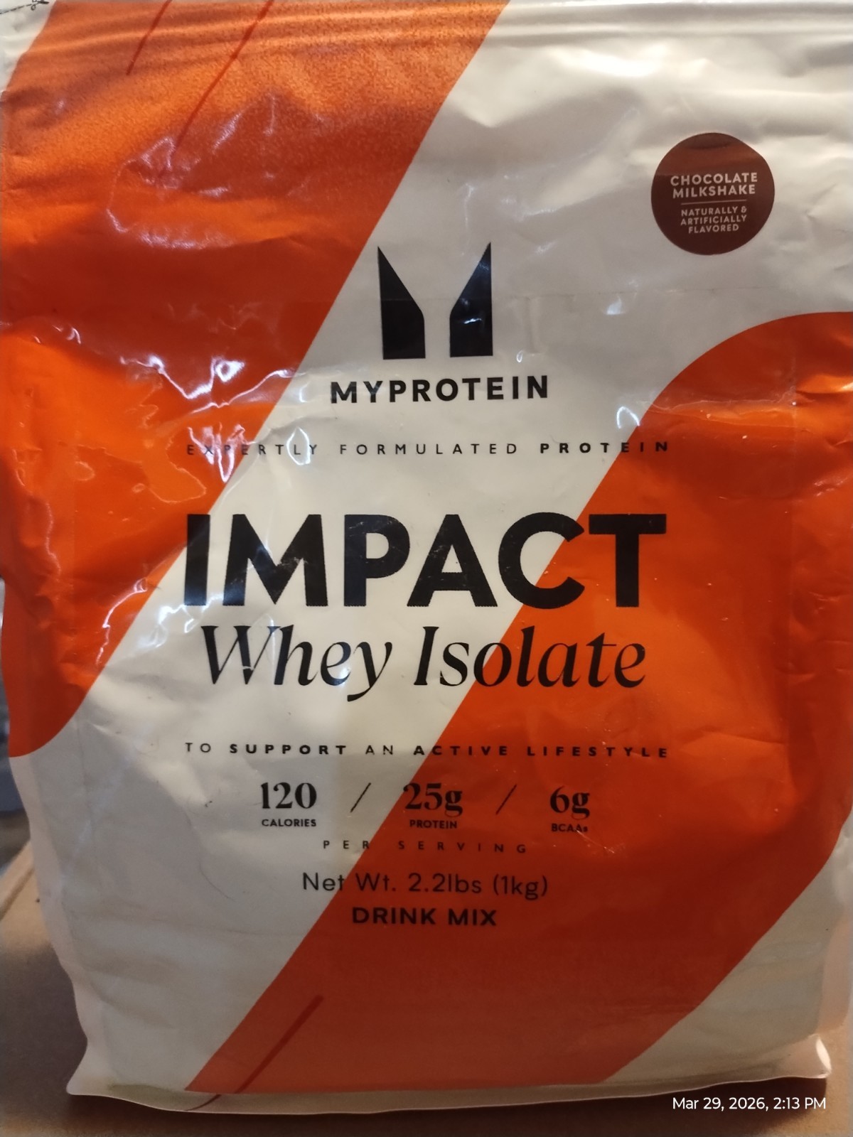 MyProtein Impact Whey Isolate 2.2 Lbs Chocolate Milkshake Exp 2/2027 New 120 Cal