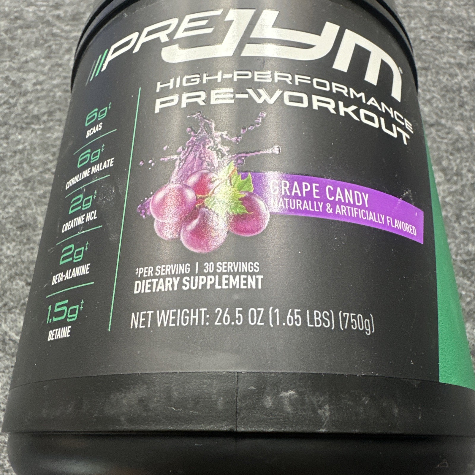 JYM Supplement Science Pre JYM Grape Candy Pre Workout Powder 30 Servings 12/27