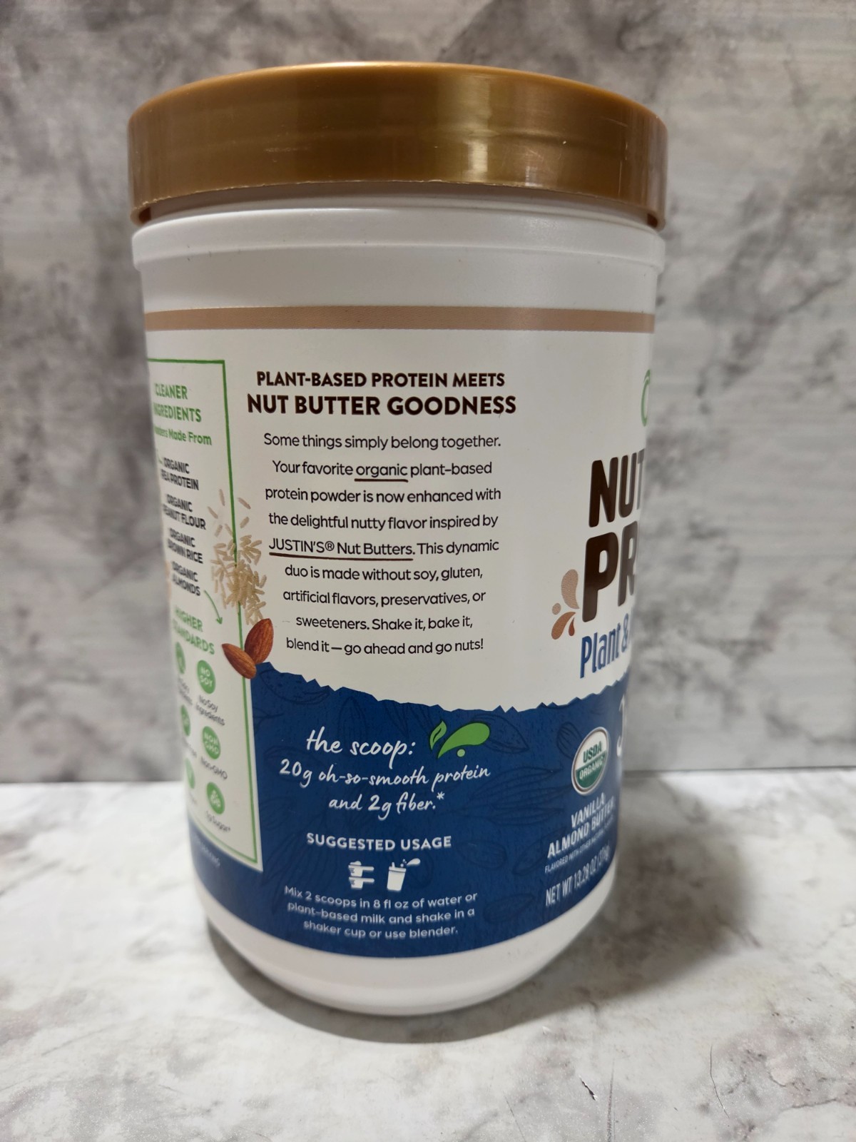 Orgain Nut Butter Protein Justin’s Vanilla Almond Butter 13.28 OZ 2/2027