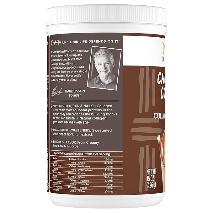 Primal Kitchen Collagen Fuel Collagen Peptide Drink Mix Chocolate Coconut 01/27