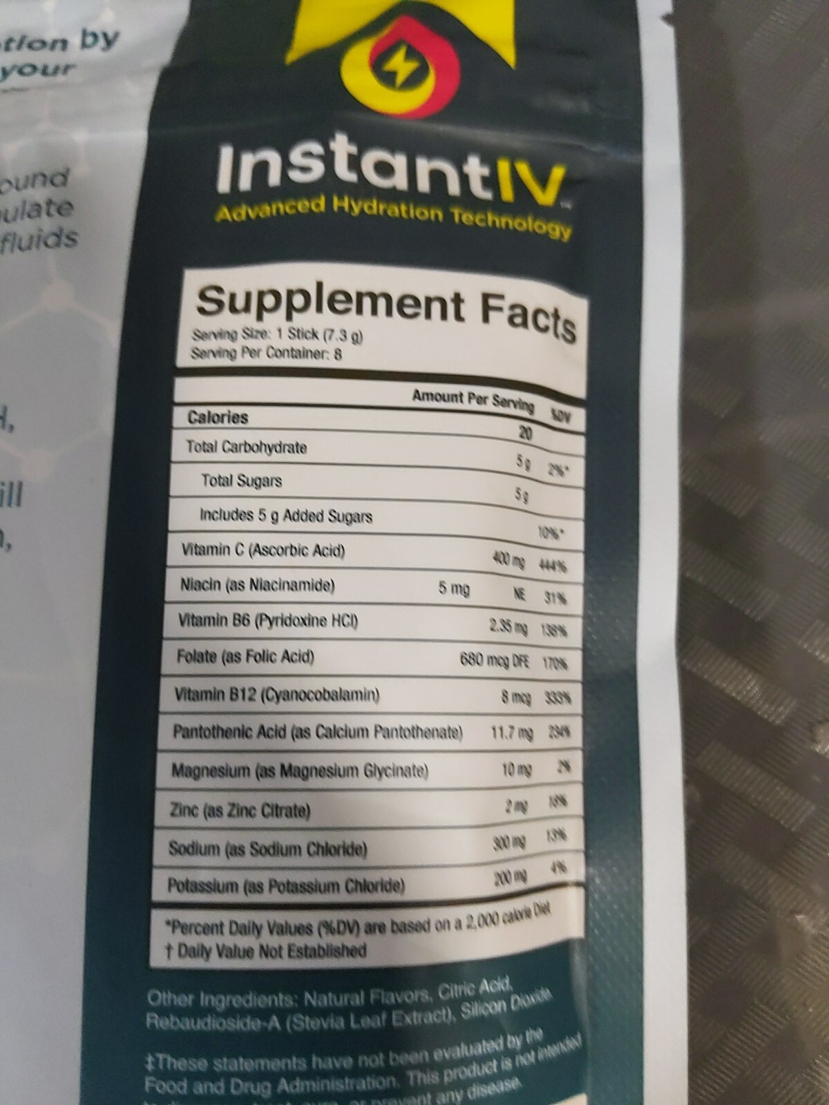 Instant IV Electrolytes Powder Drink Mix Advanced Hydration Strawberry Banana 8