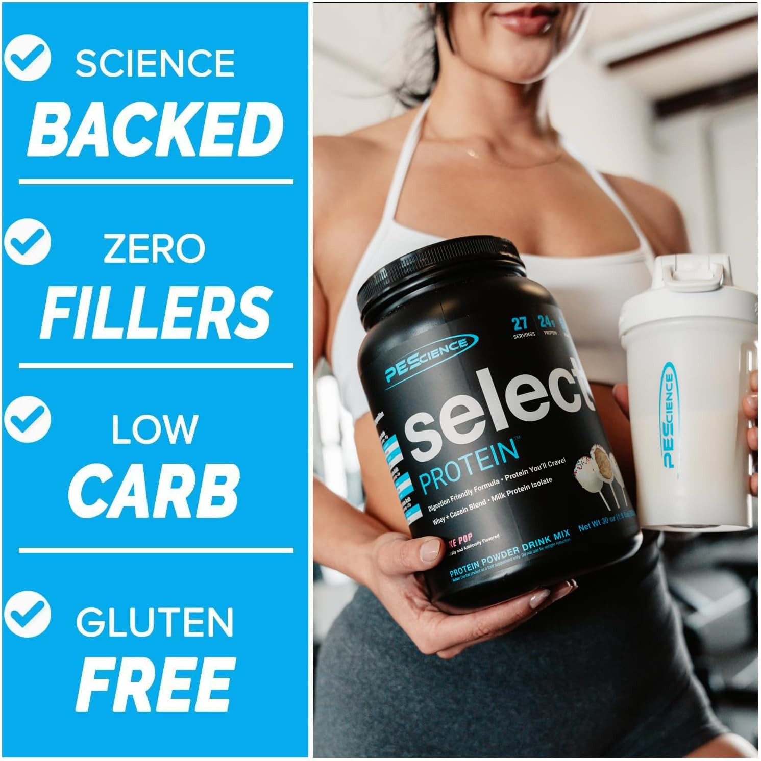Select Protein Powder, Whey and Casein Blend, Lean Protein Powder for Women and