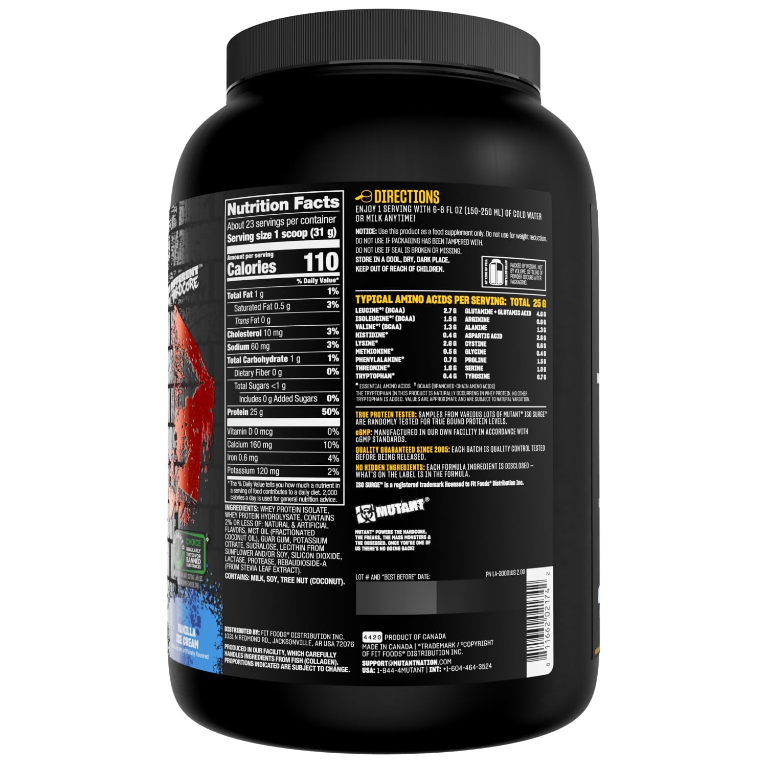Mutant Protein Supplement Powder 25G Protein 1.6Lb Fast Absorption Gourmet Fl…