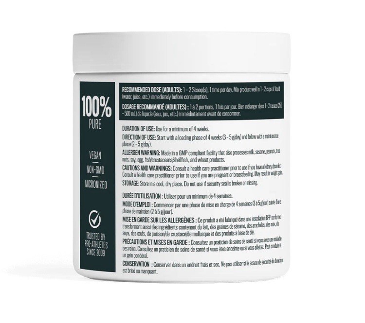 Biosteel Creatine Monohydrate Powder 72 Servings, 180g, Micronized for Muscle