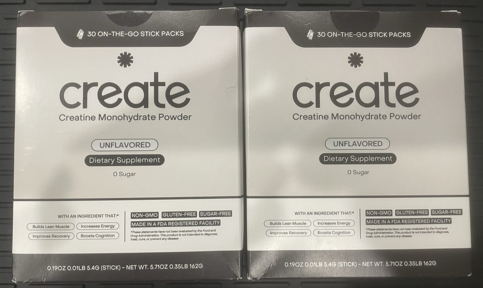 (2) Create – Single Serve Creatine Monohydrate Powder – 5.4g – 60 STICKS 5.71 Oz