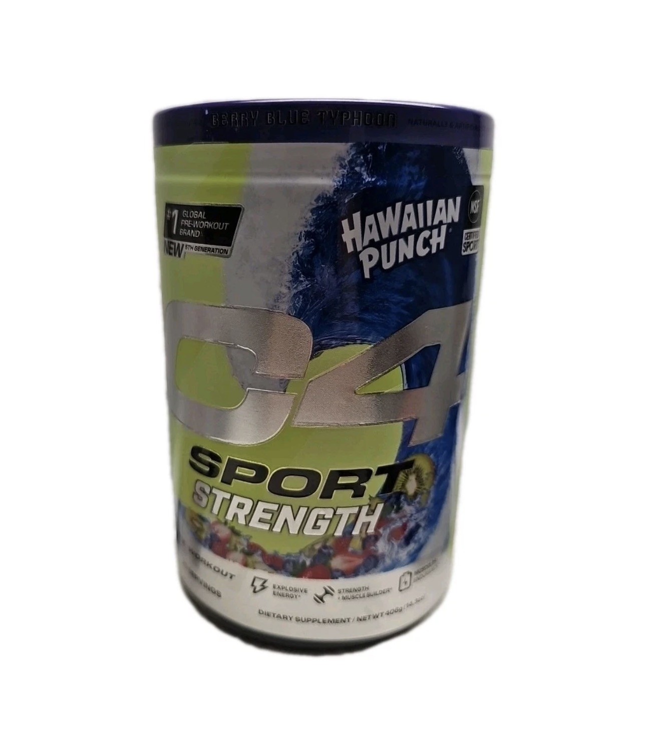 C4 Sport Strength, Pre-Workout, Hawaiian Punch®, Berry Blue Typhoon, 14.3 oz