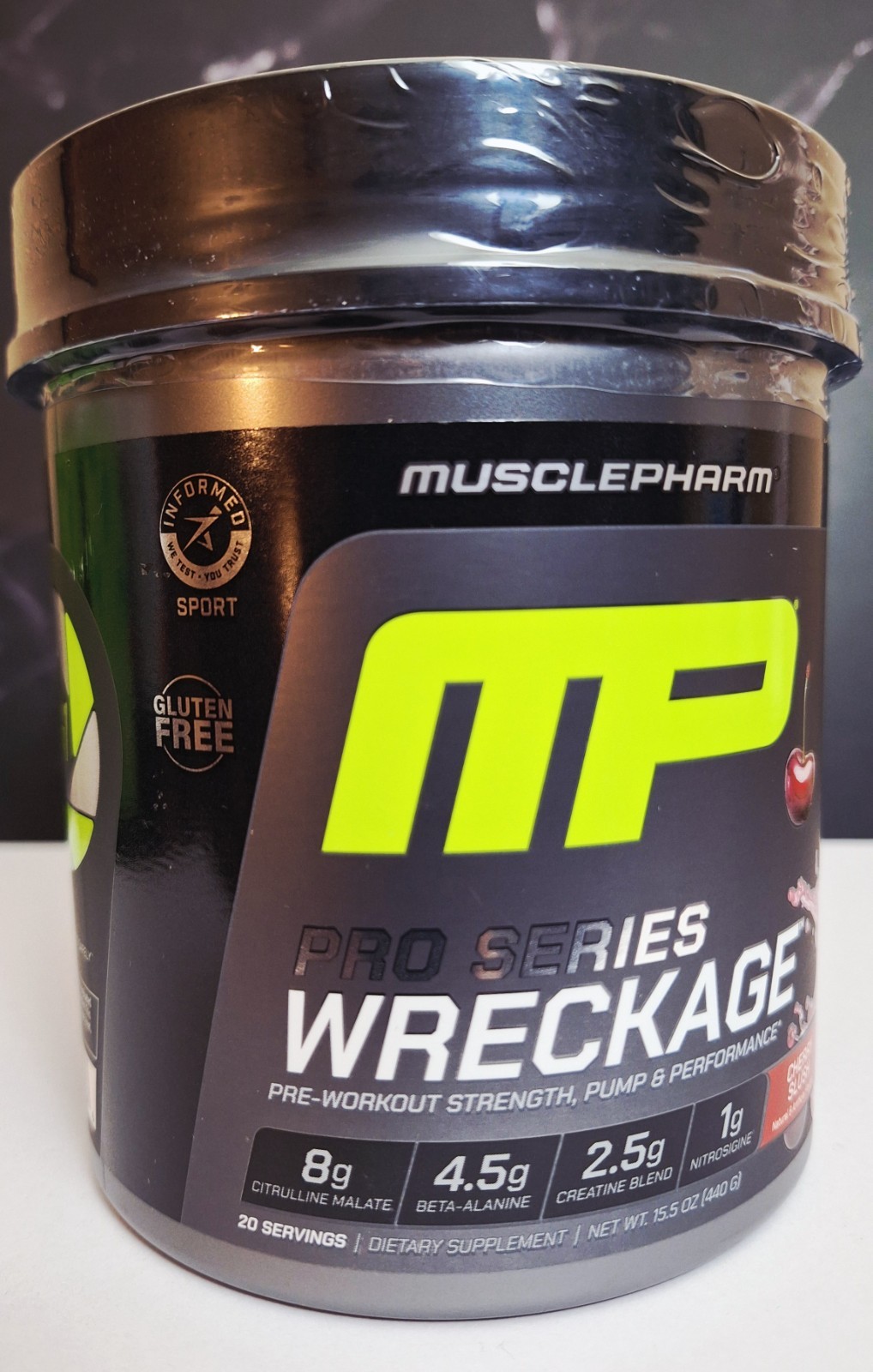 Pro Series Wreckage Preworkout, Cherry🍒Slush, 20 Serv, 310mg Caffeine, 01/2028✨
