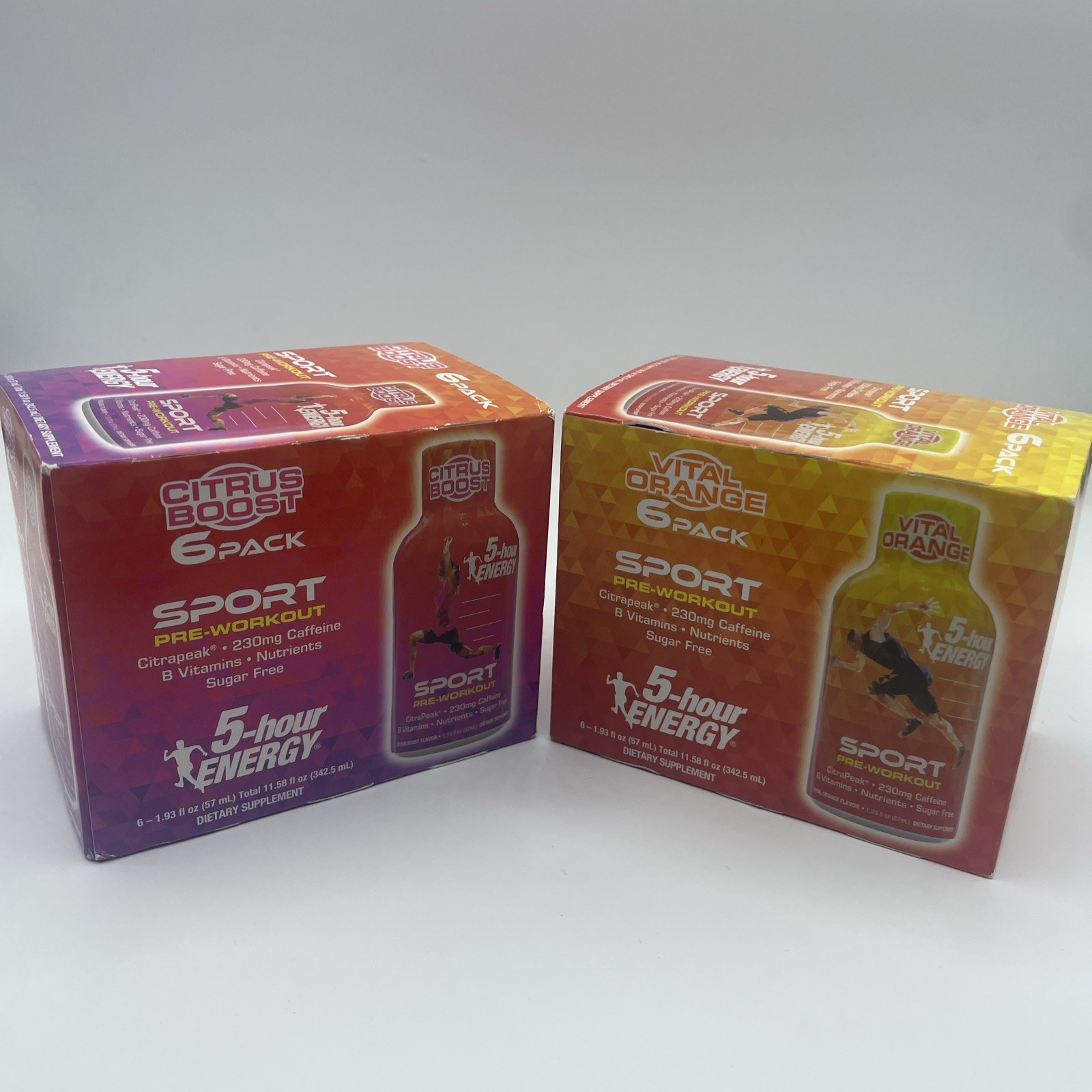 5 Hour Energy Sprt PreWorkout Vital Orange 6 bttls&Citrus Boost 6 bttls ex 10/26