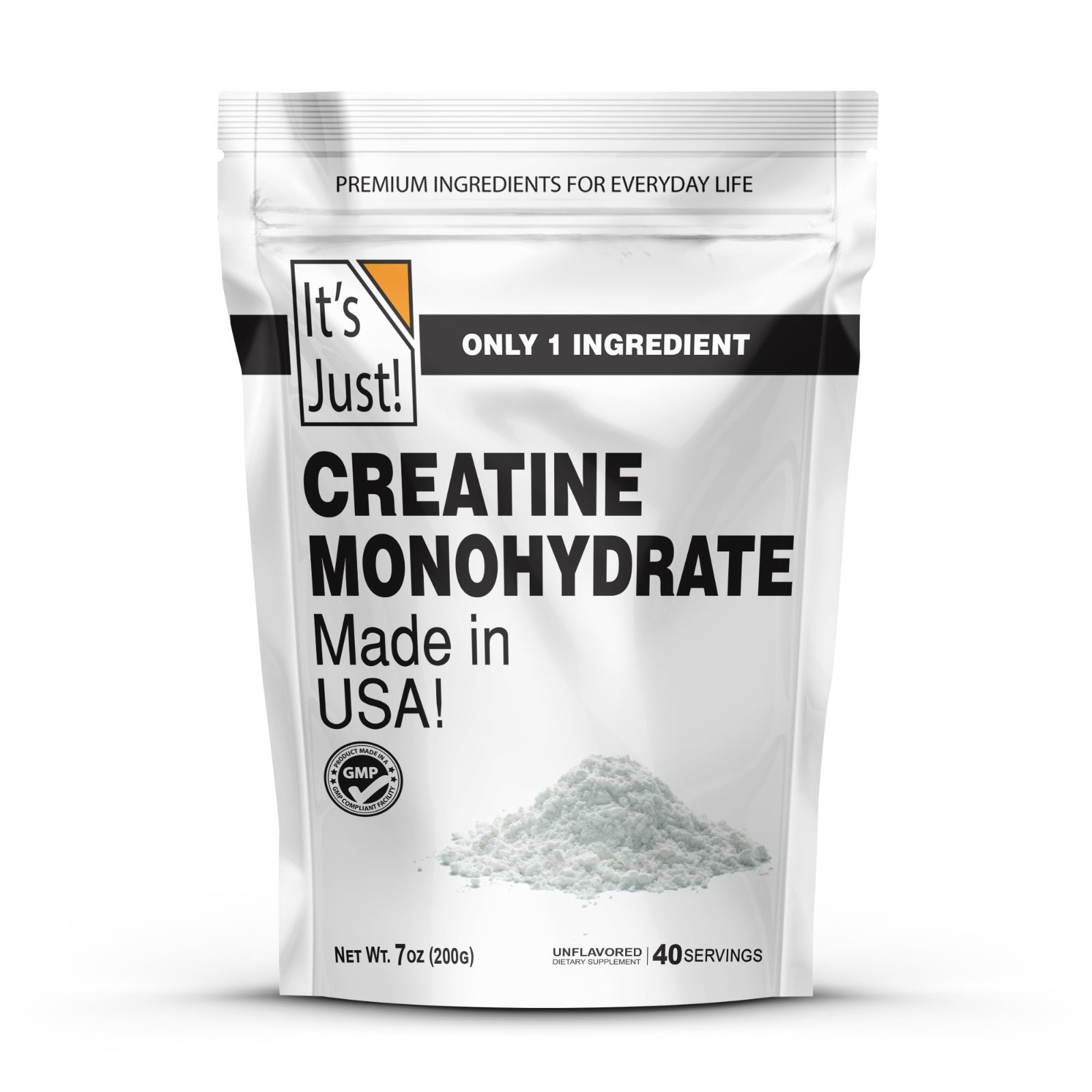 Pure Creatine Monohydrate Powder – Unflavored, 5g/Serving, 200g, Lab Tested