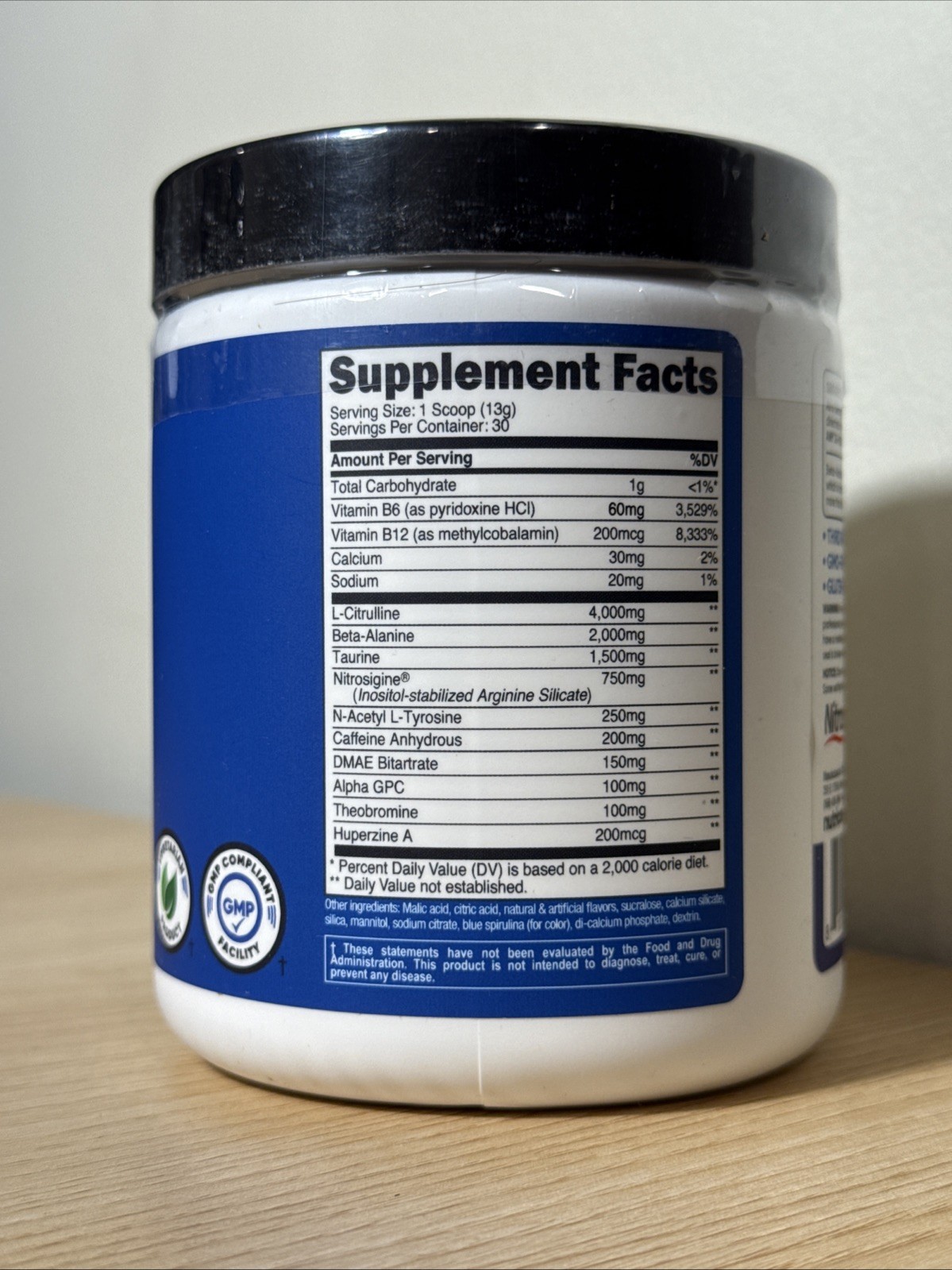 Nutricost Pre-Workout Complex Powder (Blue Raspberry) 30 Serivings