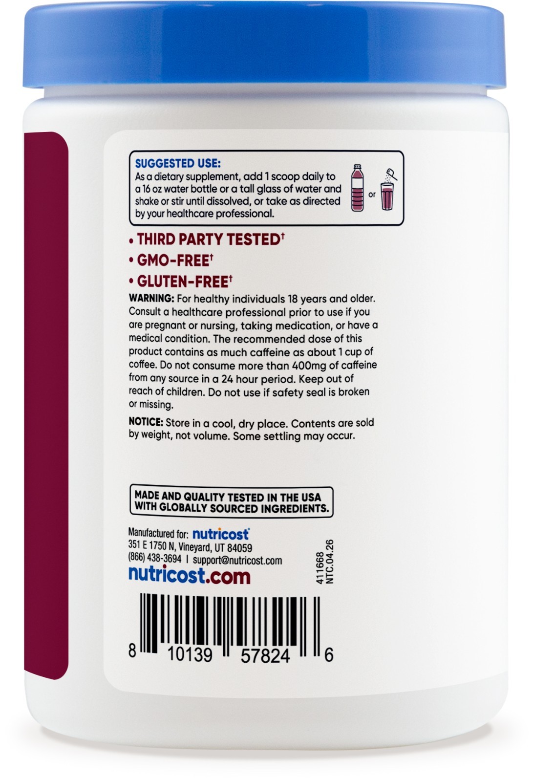 Nutricost Hydration + Energy Powder (Grape) 60 Servings