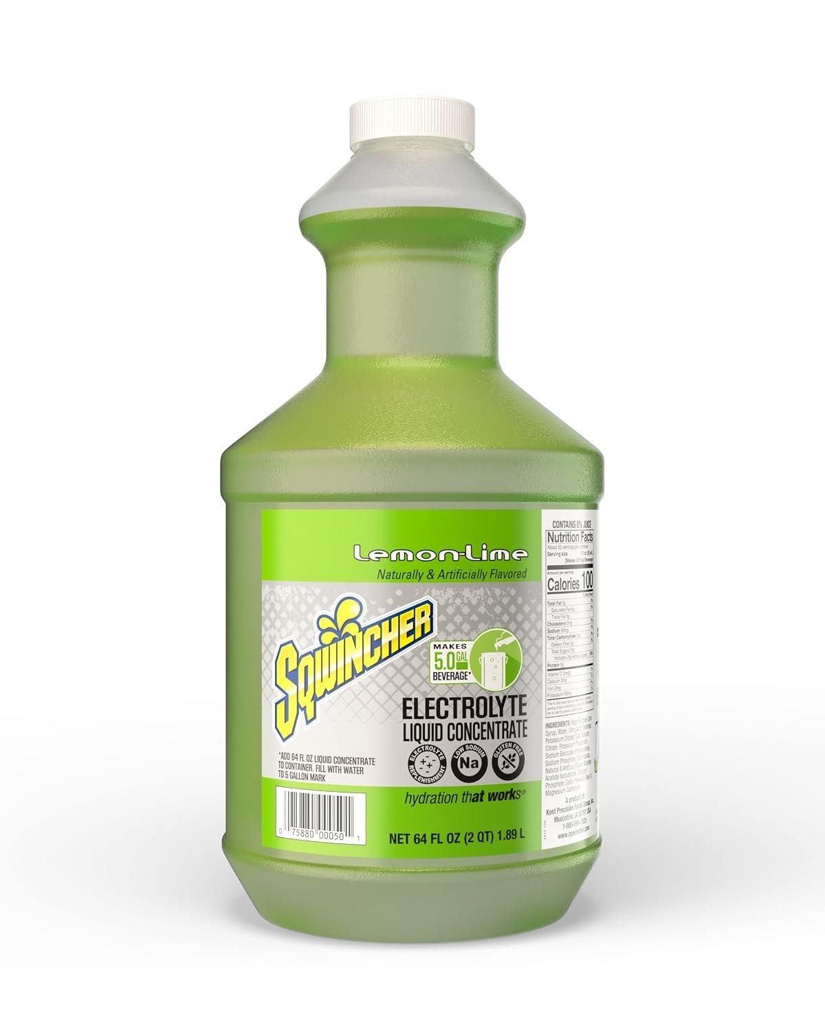 Sqwincher 3039 LL-ZERO Hydration Liquid Concentrate Lemon/Lime 64Oz.