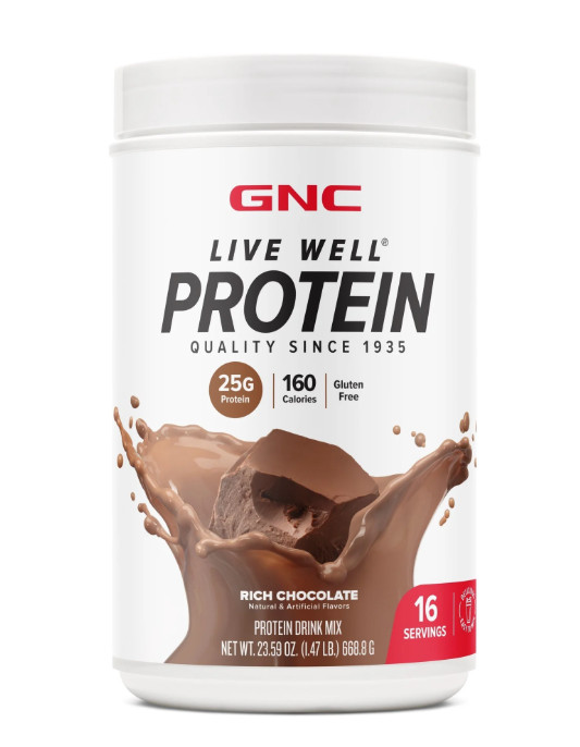 GNC Whey Protein Powder, Rich Chocolate, 16 Servings
