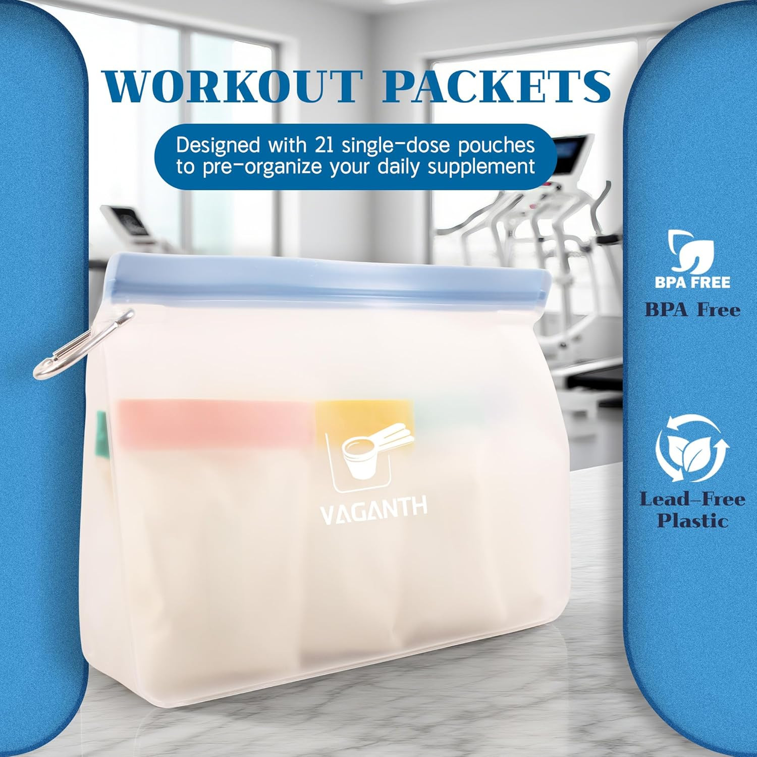 Protein Powder Travel Container Set,Reusable Powder Supplement Container to Go,2