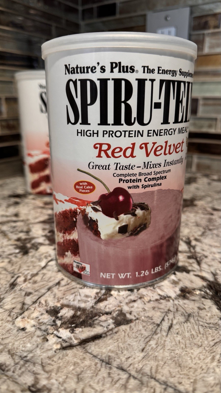 Nature’s Plus Spiru-tein Red Velvet High Protein Energy Meal 1.26 Lbs x 3packs
