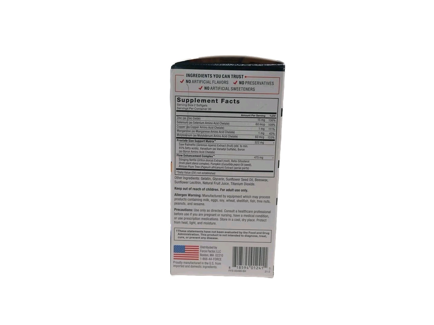 Force Factor Prostate – Prostate Support w/ Beta-Sitosterol & Saw Palmetto 02/26