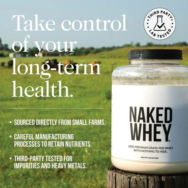 Naked Vanilla Whey Isolate Protein, Grass-Fed, 24 Servings