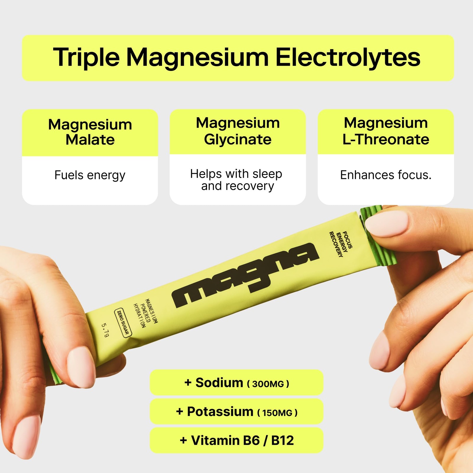MAGNA Electrolytes Powder Drink Mix for Hydration, Energy & Focus 28 Servings