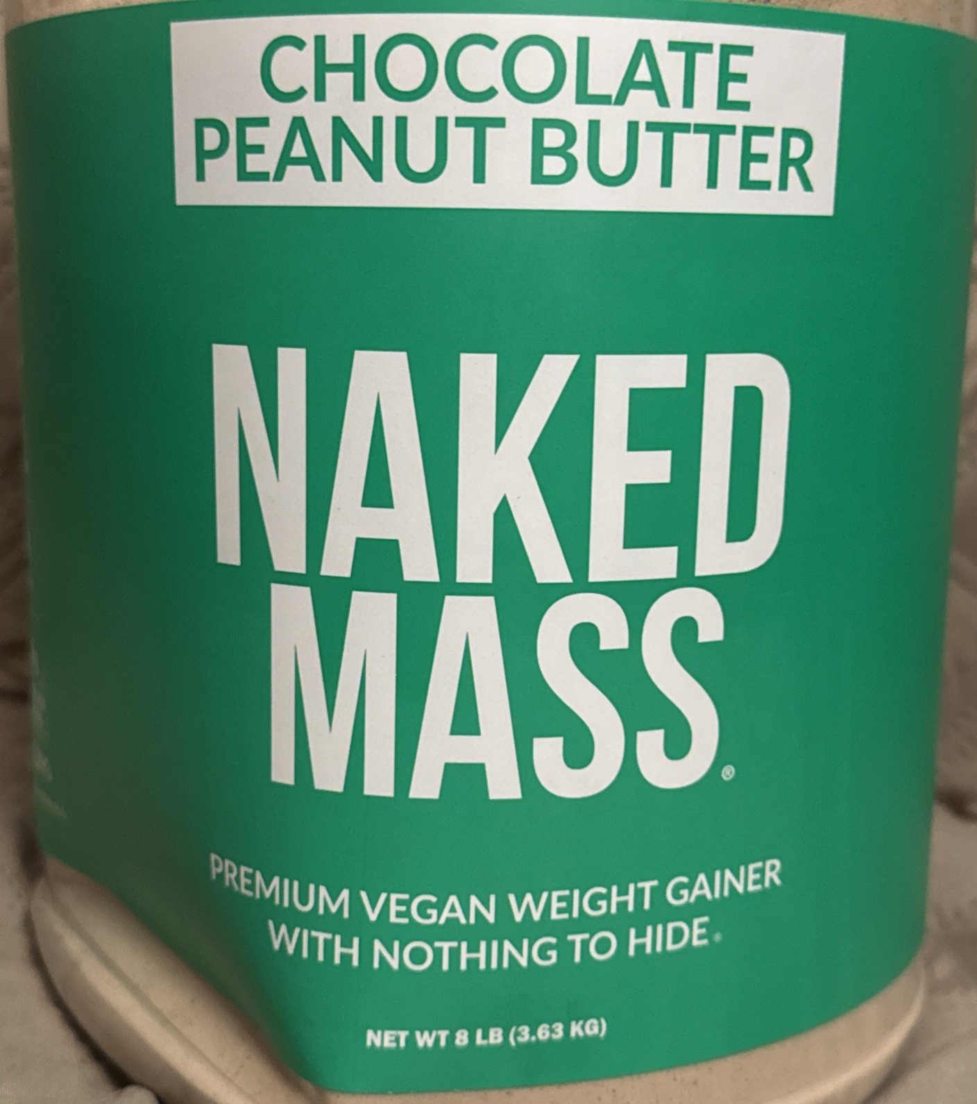 Naked Nutrition Mass 8lb CHOCOLATE PEANUT BUTTER Vegan Weight Gainer 4/2028*Dent