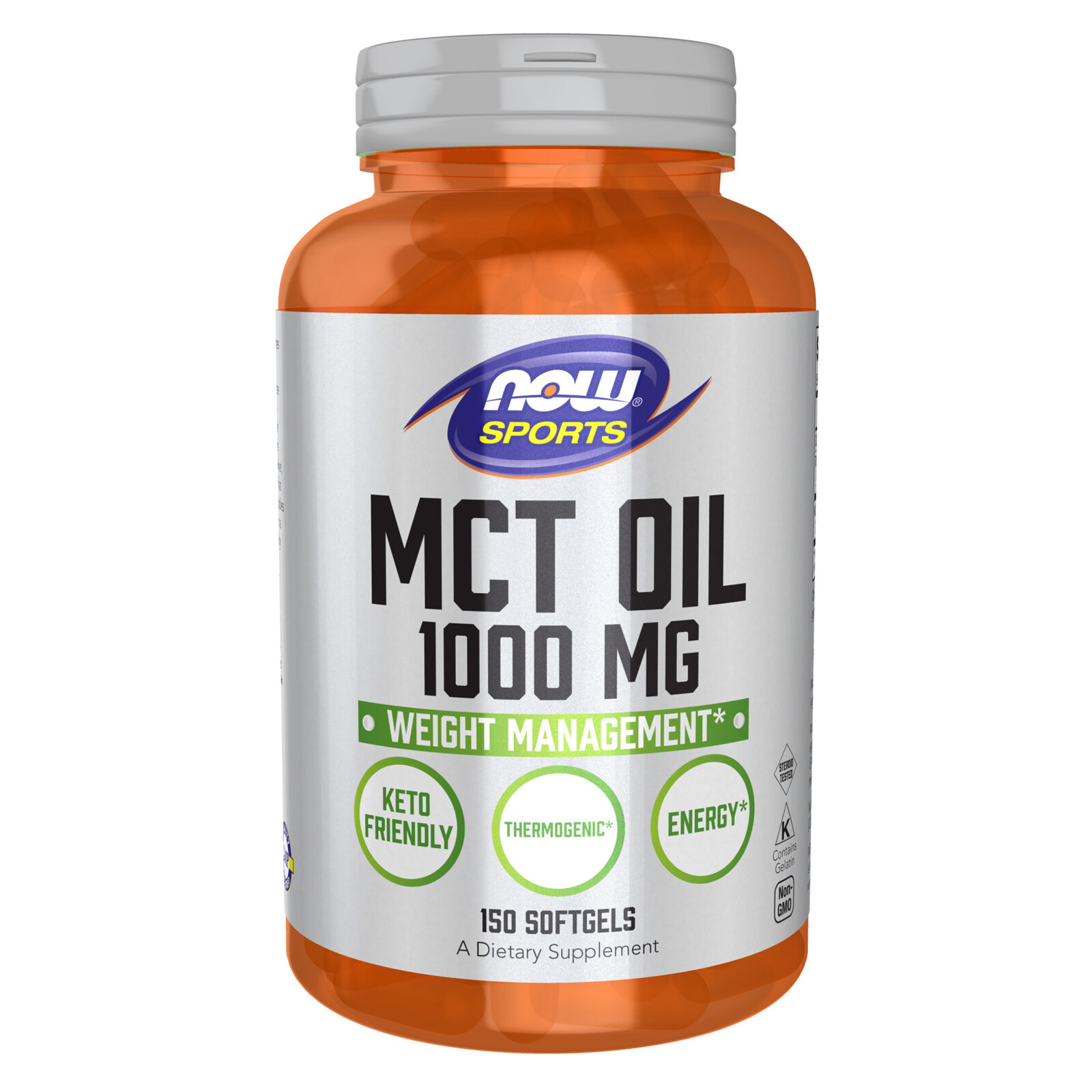 3 x NOW MCT Oil 1000 mg 150 Softgels Weight Management Thermogenic