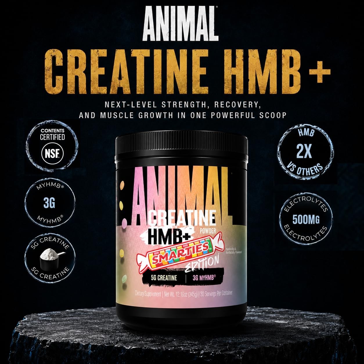 Creatine HMB Powder with Electrolytes – 3g myHMB + 5g Creatine for Muscle Growth
