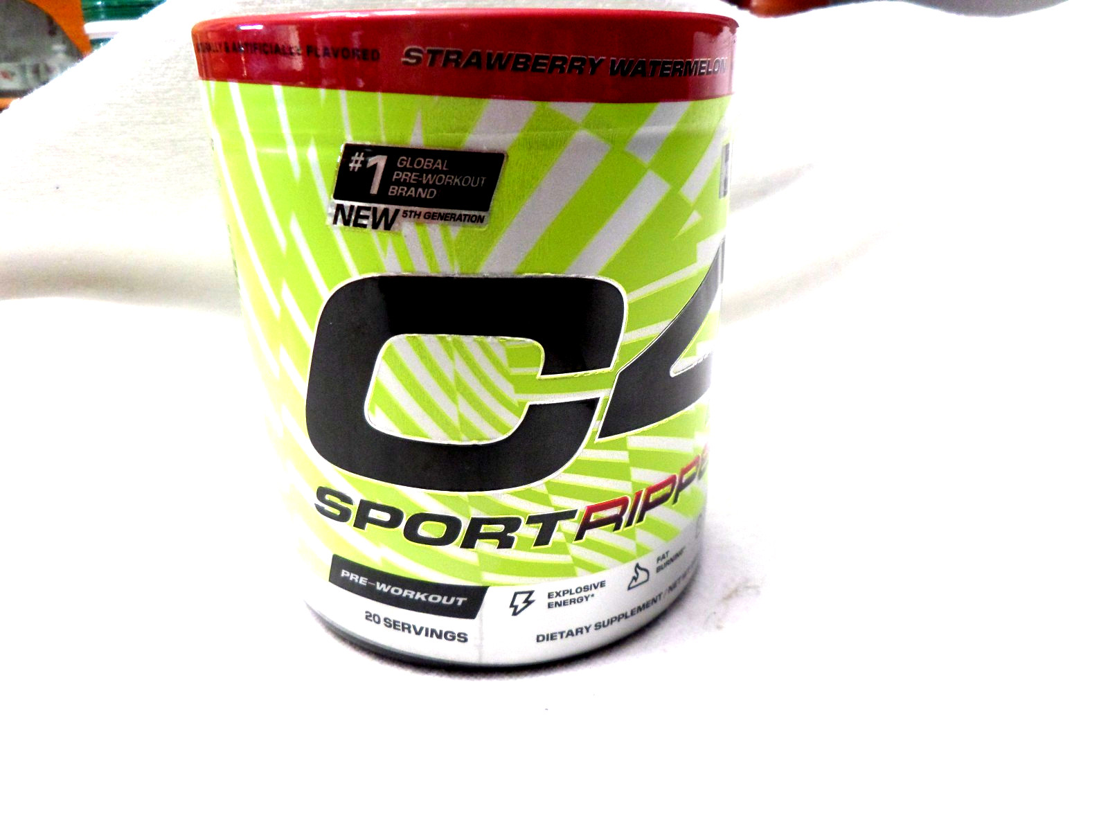 C4 Sport Ripped Strawberry Watermelon Pre-Workout Powder 9.9oz.