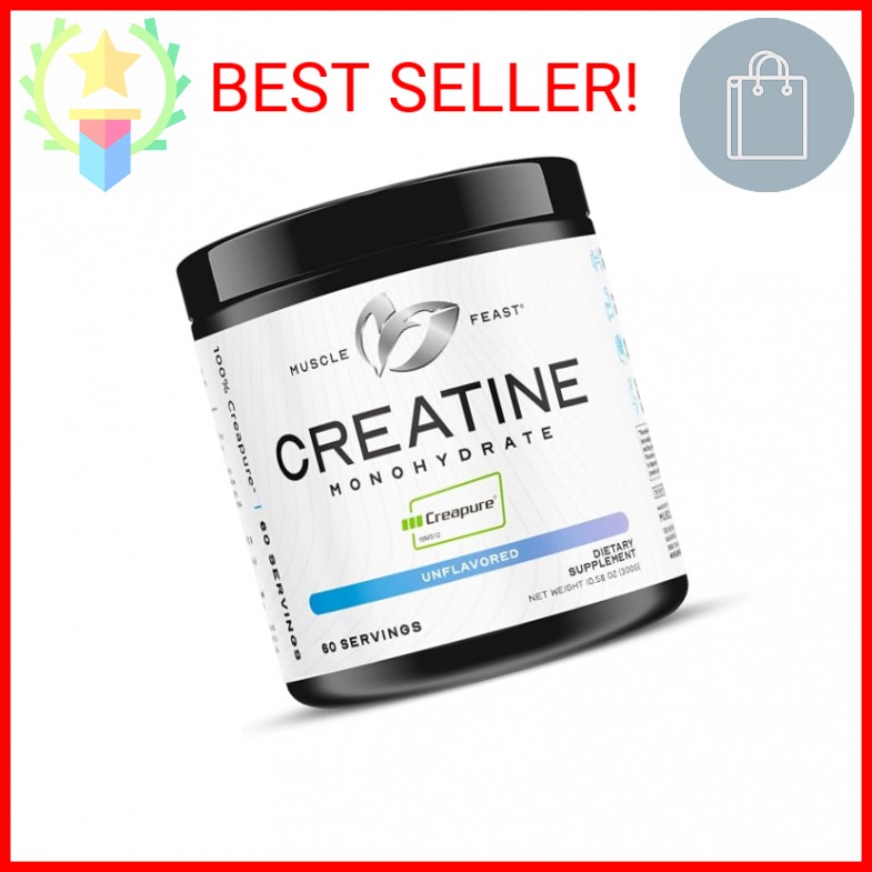 Muscle Feast Creapure Creatine Monohydrate Powder, Vegan Keto Friendly Gluten-Fr