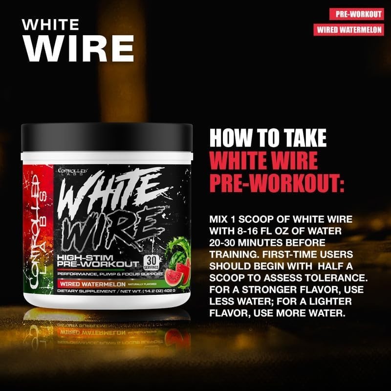 Controlled Labs White Wire High-Stim Pre-Workout 30 Servings 2 Flavors New