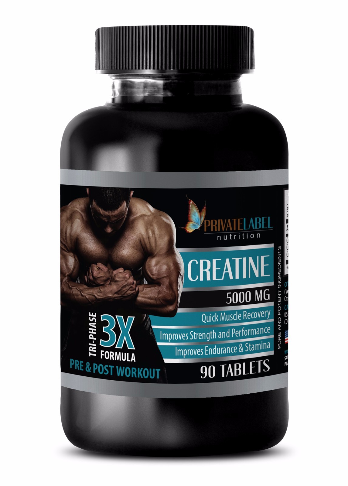 Pure Creatine Monohydrate Powder 3X 5000mg hcl Pre Workout 90 Capsules 1 Bot