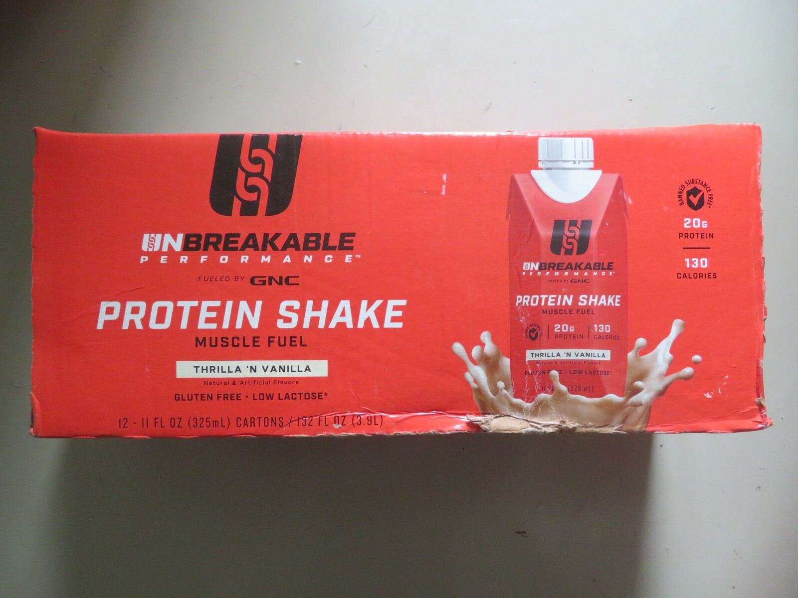 (12) GNC Unbreakable Performance Protein Shake Thrilla ‘N Vanilla 11 Oz Each *D