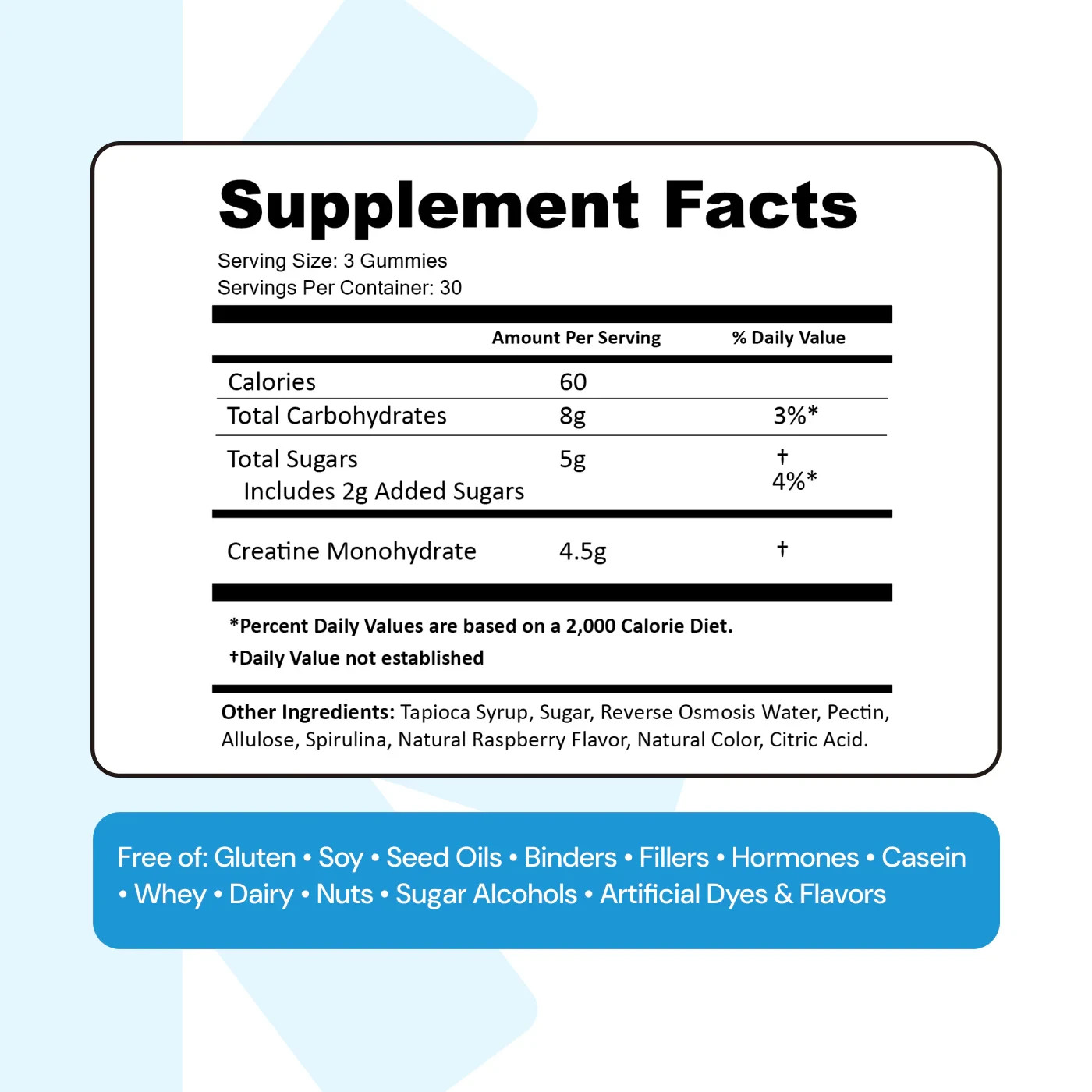 Create Creatine Monohydrate Gummies – Blue Raspberry