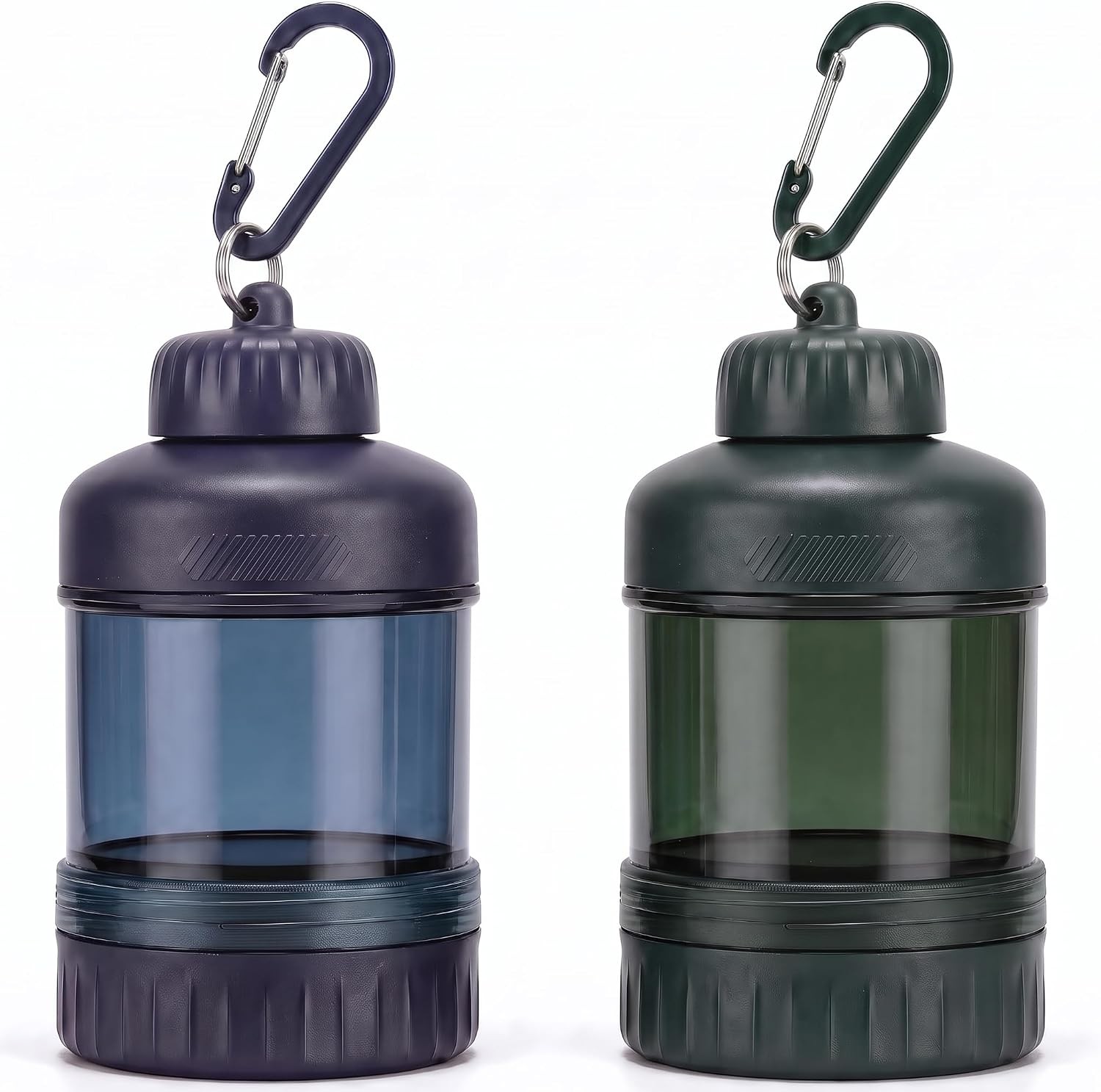 2 Pack Protein Powder Container to Go with Keychain & Keyring, Large Capacity,