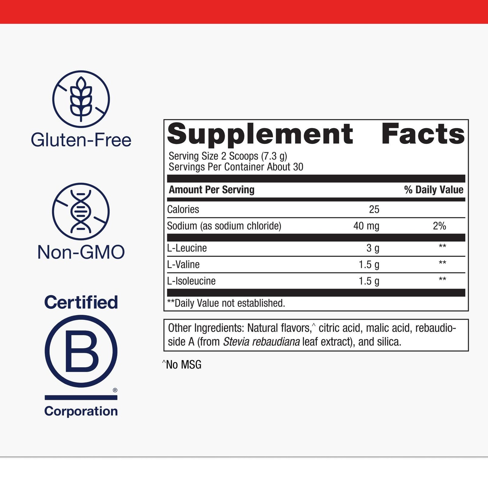 Metagenics BCAAs Powder Orange Mango Flavor 211 Ratio of Leucine, Isoleucin…