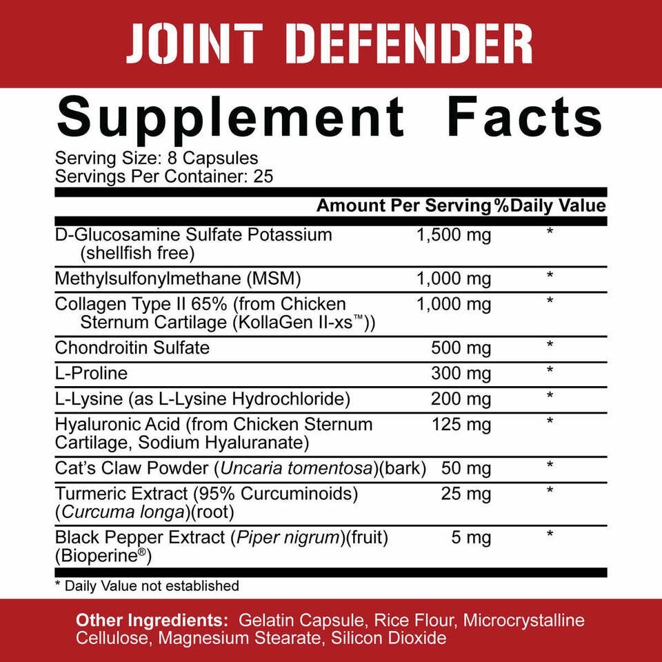 5% Nutrition Rich Piana | Joint Defender 200 Cap LEGENDARY SERIES Joint Support