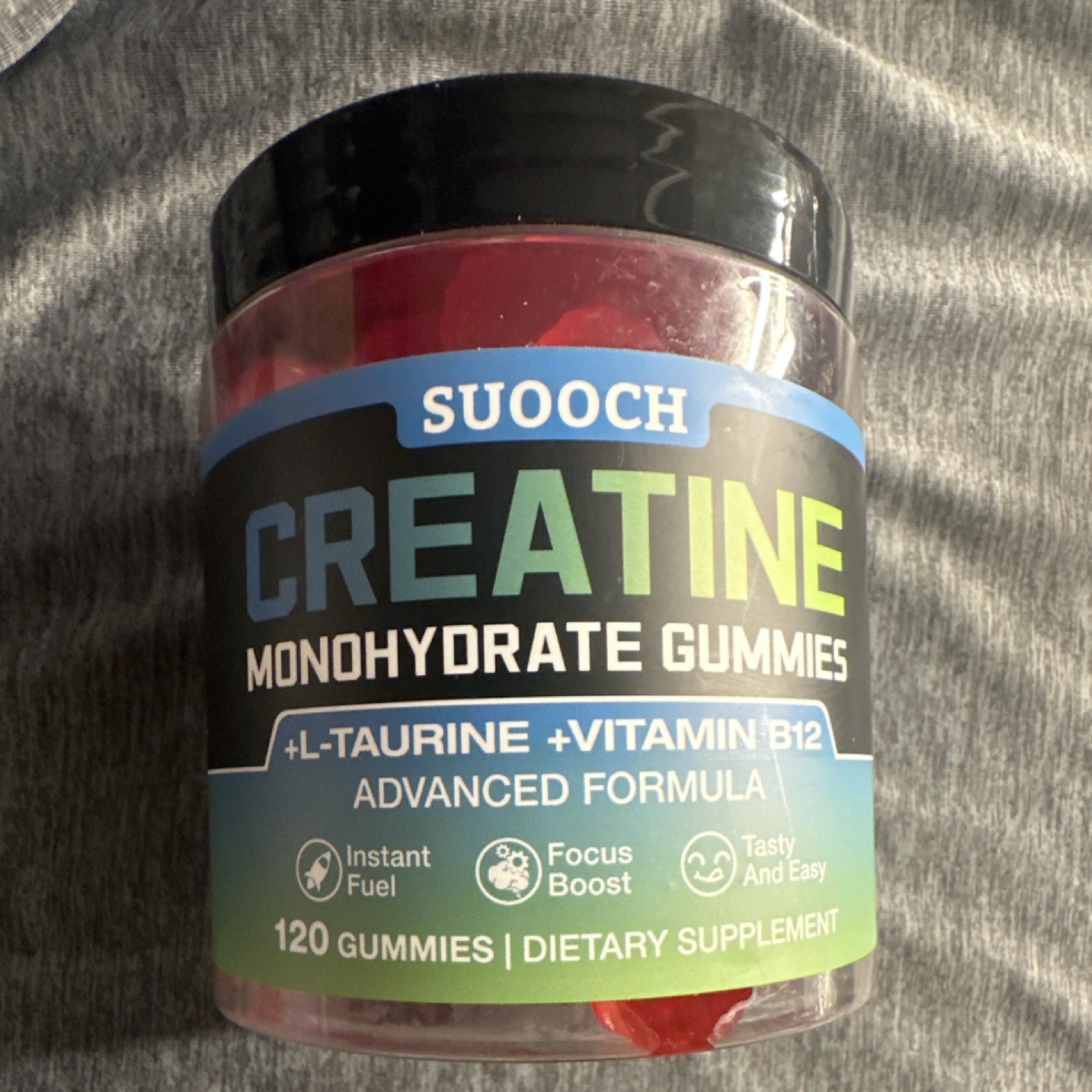 SUOOCH Creatine Monohydrate Beta-Alanine BCAA Gummies Advanced Formula 120ct