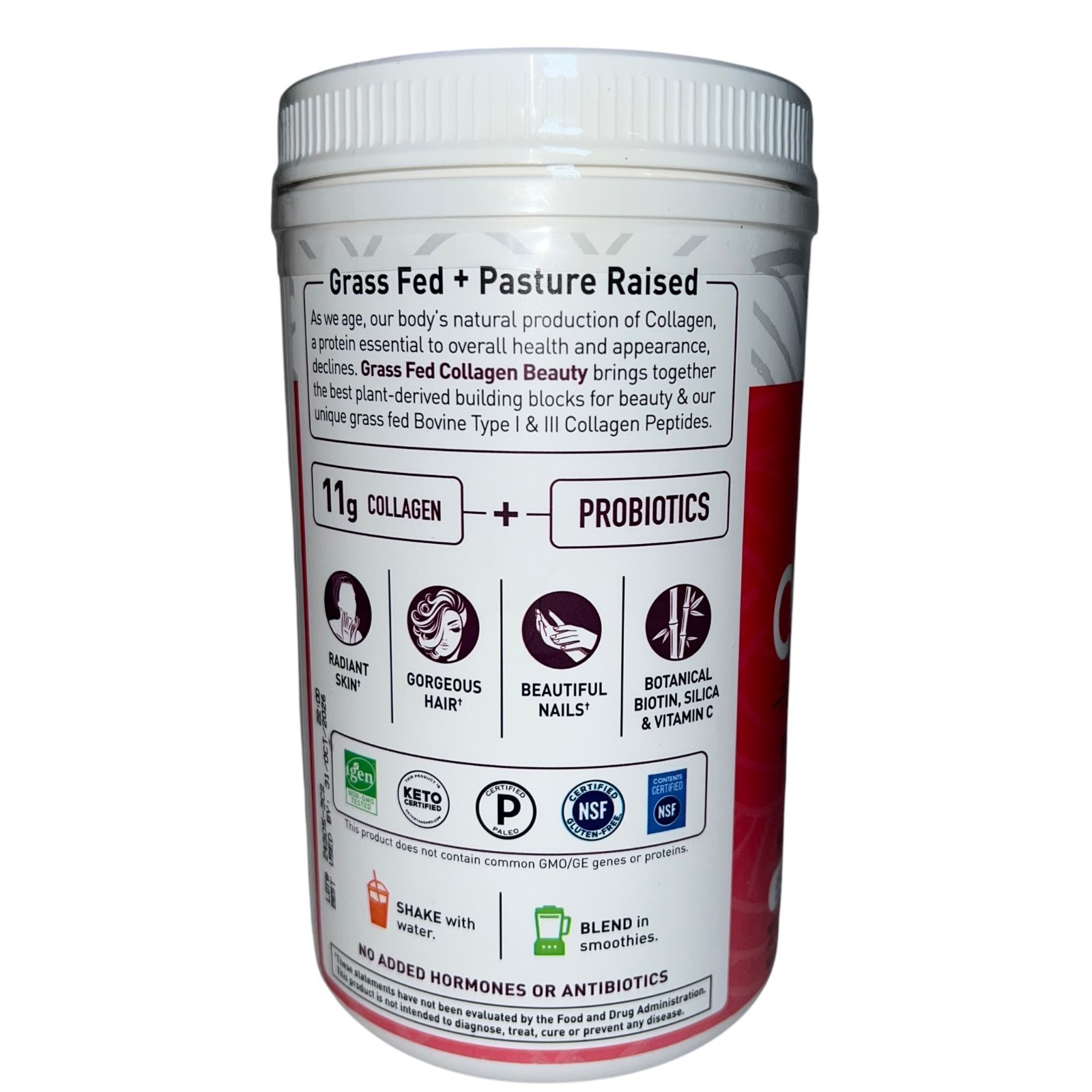 Garden of Life Grass Fed Collagen Beauty Cranberry Pomegranate 9.52oz 270g NEW
