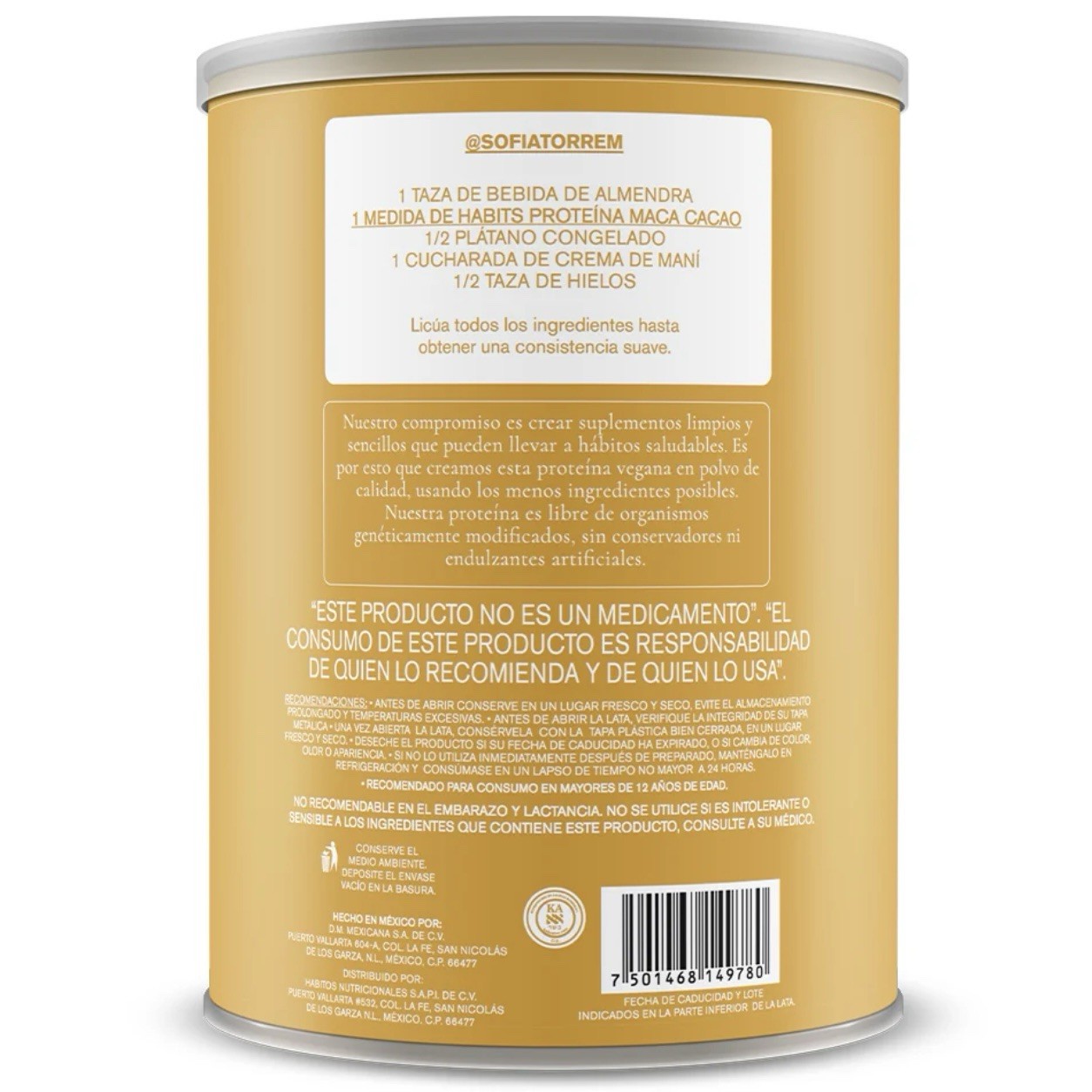 Habits Vegan Protein Powder Probiotic Maca Cacao 488g Plant Based