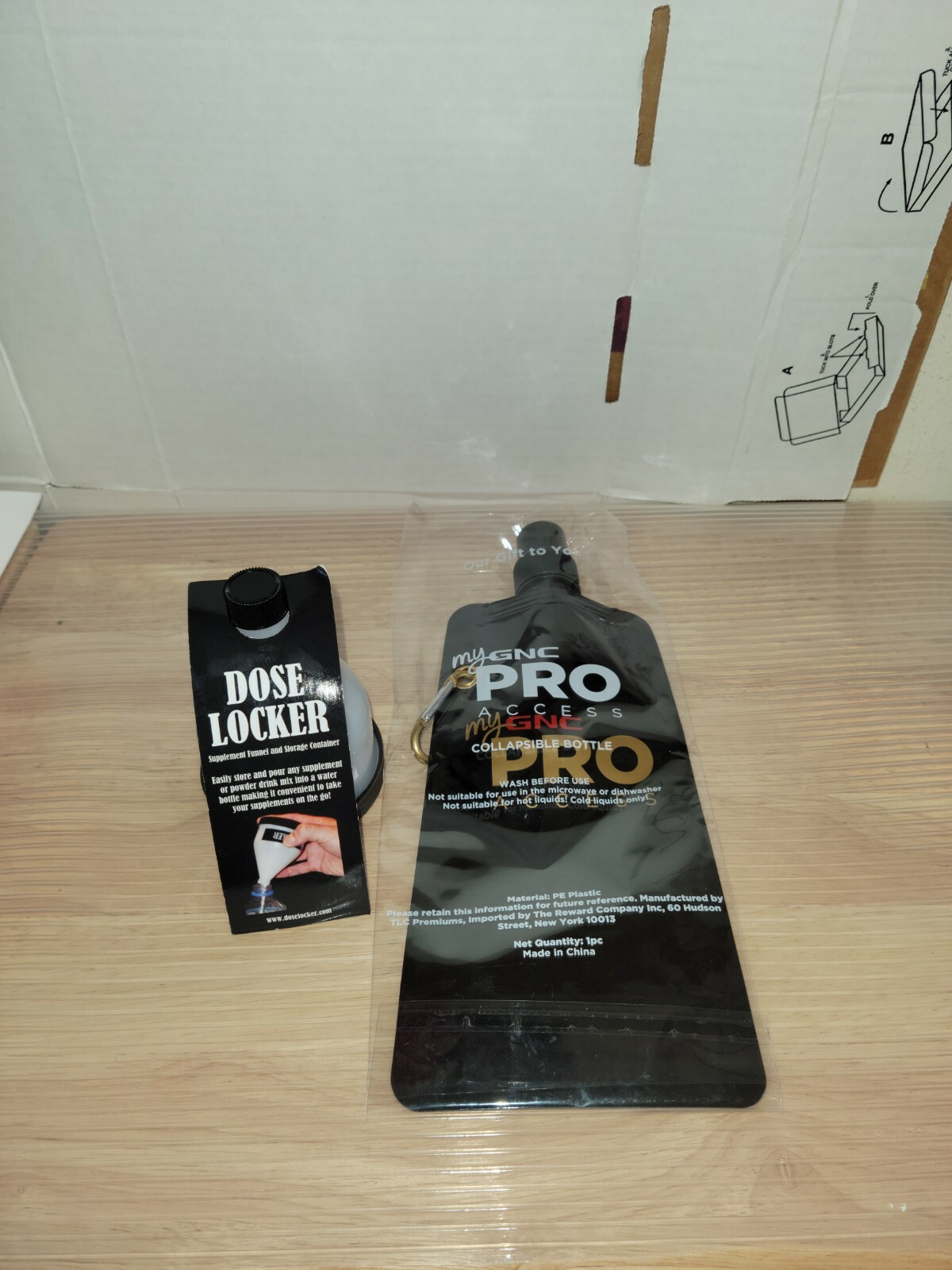 Dose Locker Funnel And Storage Container. Plus Gnc Collapsible Bottle